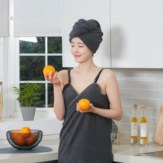 국내산 순면 3초 샤워가운 헤어밴드 드라이 타올 샤워볼 증정