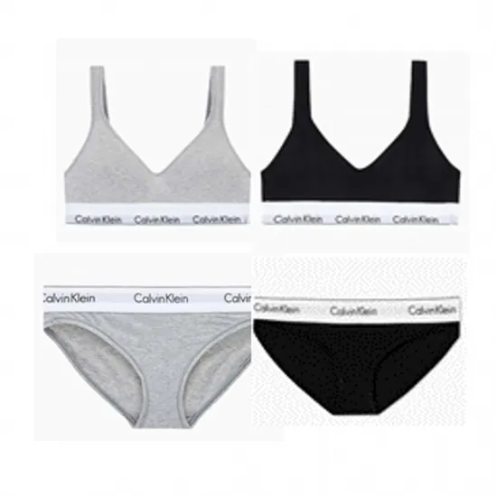 캘빈클라인 언더웨어 상하세트 브라 QF5490 팬티 F3787 블랙 그레이