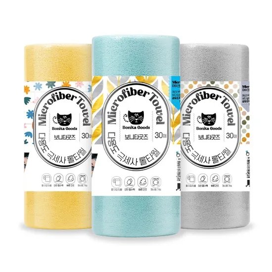 보니타굿즈 다용도 극세사 행주 타올 롤행주 30매 1롤