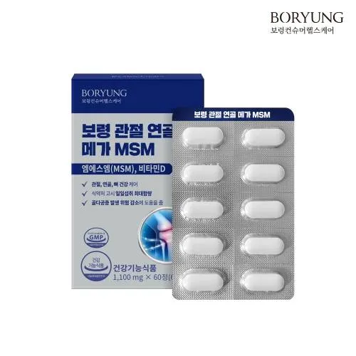 관절 연골 메가 MSM 비타민D 식이유황 엠에스엠 60정 1박스