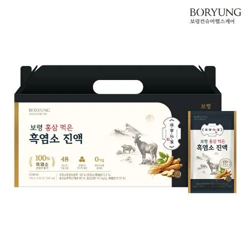 홍삼먹은 흑염소 진액 100％ 국내산 흑염소 엑기스 70ML 30포입 1박스