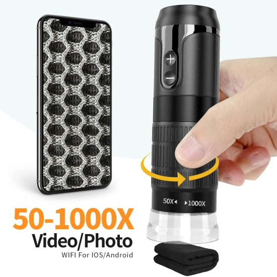 무선 WIFI 휴대용 전자 현미경 50 ~ 1000x ($12.92/무료)