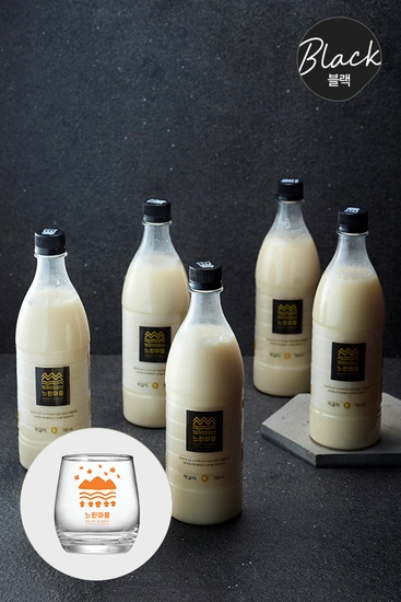 느린마을 막걸리 750ml 5개 + 전용잔 (첫가입쿠폰받았을때만) (12,400원/2,500원)