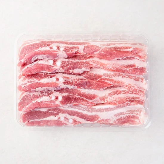 보리먹인 돼지 삼겹살 구이 (캐나다산) 100g / 신한카드 결제시 (1,180원/4,000원)