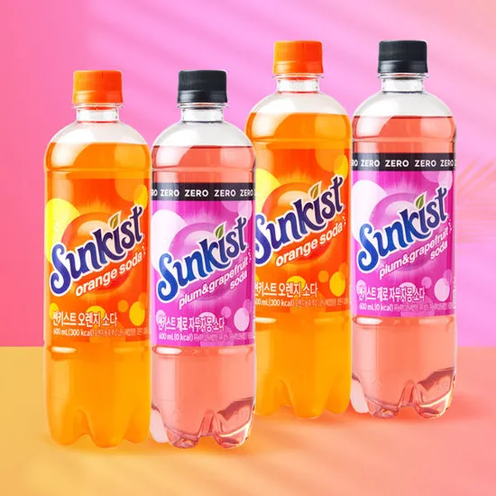 썬키스트 소다 600ml 24입 택 1 / 오렌지, 제로 자두자몽 (9,720원/무료)