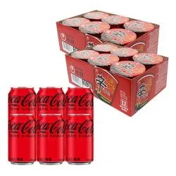코카콜라 제로 350ml 6입+신라면 소컵 12입(6입x2) (11,900원/무료)