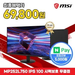 MSI 사무용 24인치 FHD IPS 100Hz 모니터 시력보호 무결점 (74,800원/무료)