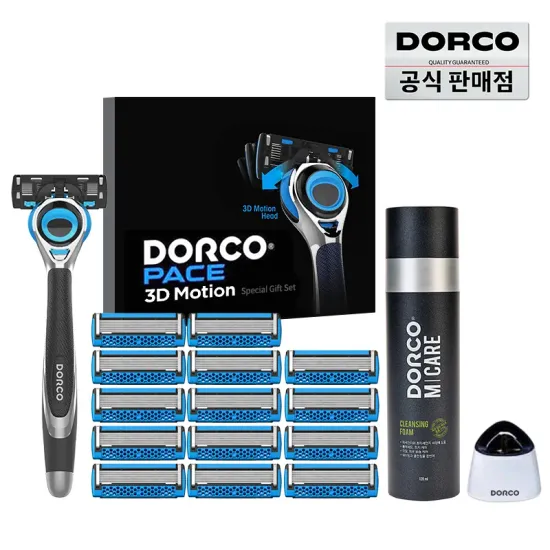 도루코 페이스3D모션 면도기 면도날 15입 쉐이빙폼 스탠드