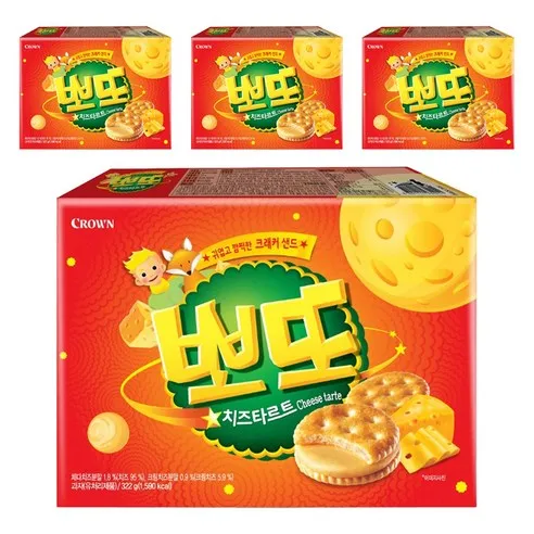 크라운 뽀또 치즈타르트 322g 4개