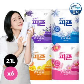 피죤 섬유유연제 리필 2100ml x 6개