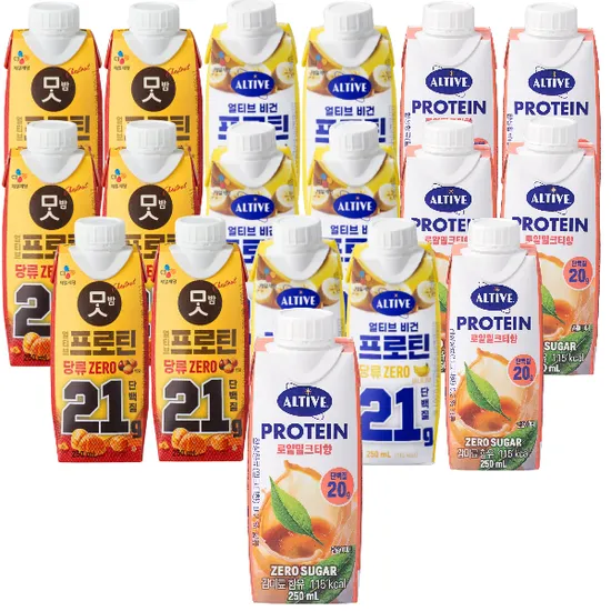 얼티브 프로틴 맛밤 6개 비건 바나나 6개 밀크티 6개 250ml