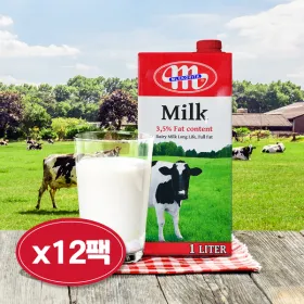 믈레코비타 3.5% 멸균우유 1L 12개