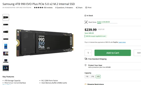 삼성 4TB 990 EVO Plus