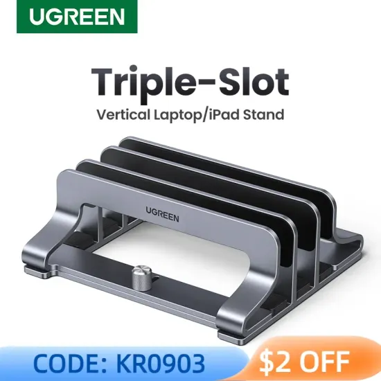 유그린 세로형 노트북 태블릿PC 스탠드 3슬롯