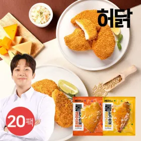 허닭 크리스피 통 닭가슴살 2종 90g 총 20팩