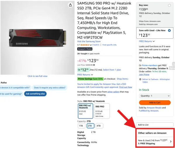 삼성 990 Pro 2TB 외 다양