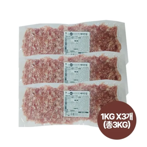 CJ 크레잇 육질탄탄 베이컨칩 1KG 3팩 총 3kg