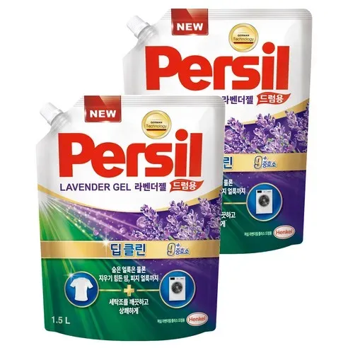 퍼실 딥클린 라벤더젤 드럼용 리필 1.5L 2개