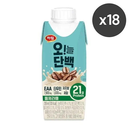 하림 오늘단백 돌체라떼 250ml 18개