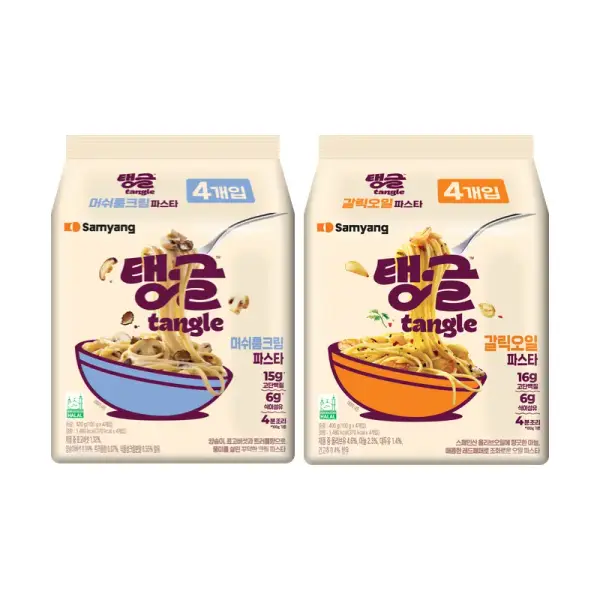 탱글 단백질파스타 머쉬룸크림 4입 갈릭오일 4입
