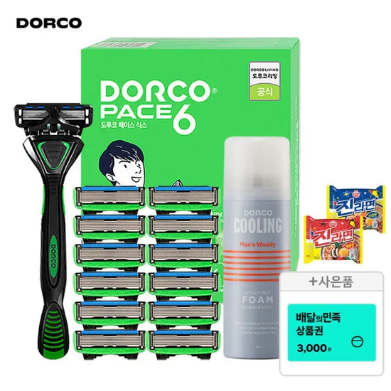 도루코 페이스6 면도기 기획세트2호 라면2개 배민3천원 1세트