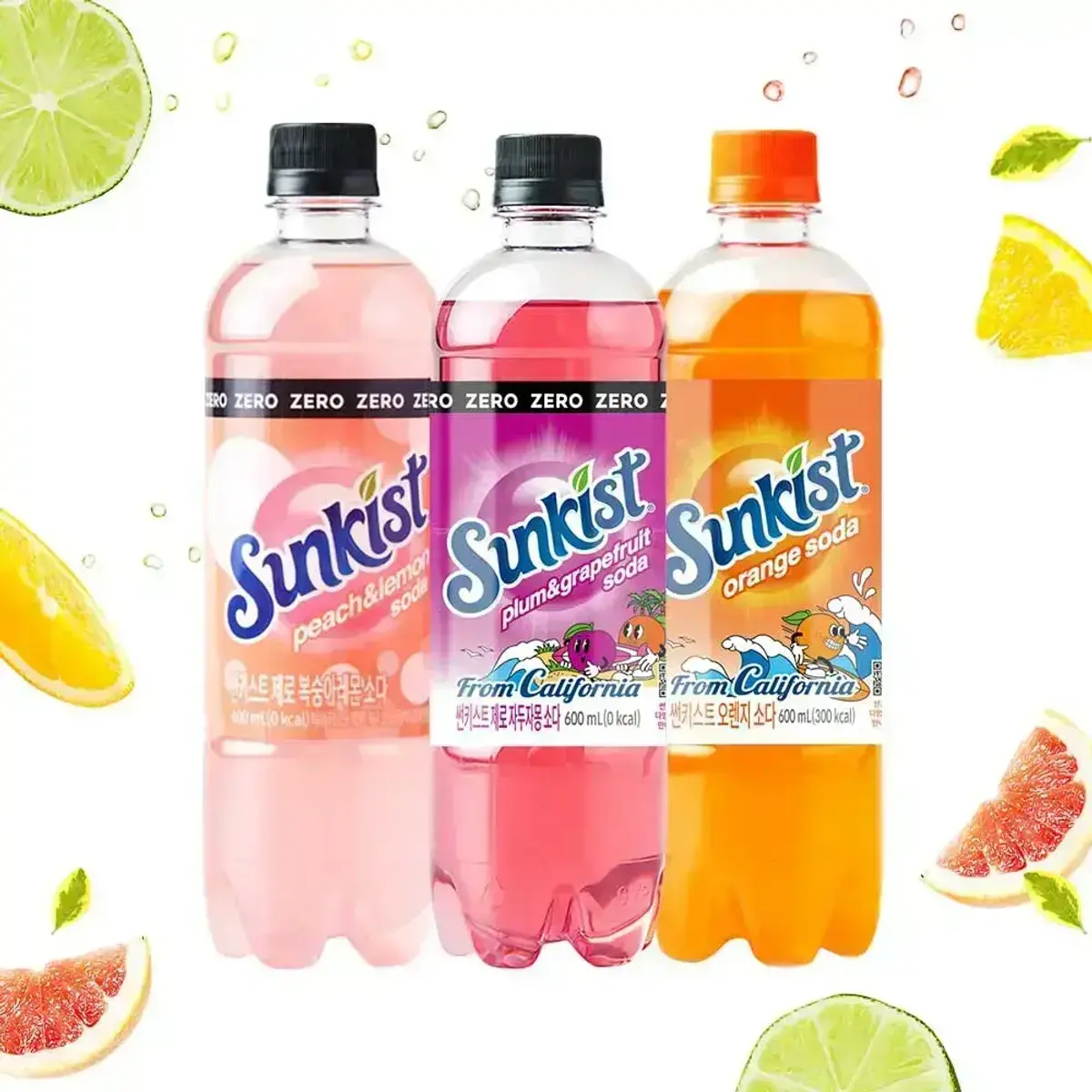 썬키스트 제로 자두자몽 소다 600ml 24개입