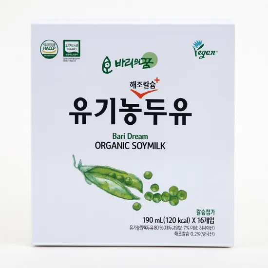 바리의꿈 해조칼슘 유기농두유 190ml x 16팩