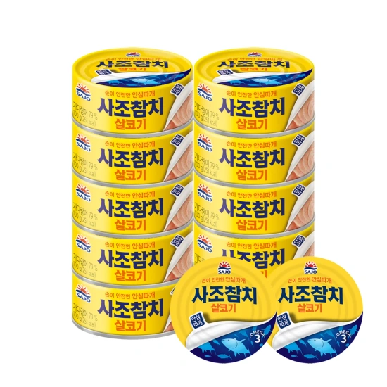 사조 살코기참치100g*10캔/85g*2캔 12캔 (12,169원/무료배송)