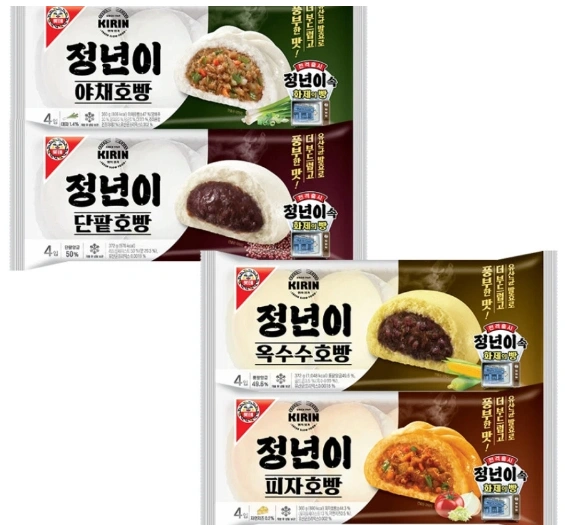 기린호빵 정년이 기린 호빵(4입) 4팩 팥/옥수수/야채/피자 10종 택1 (11,250원/무배)