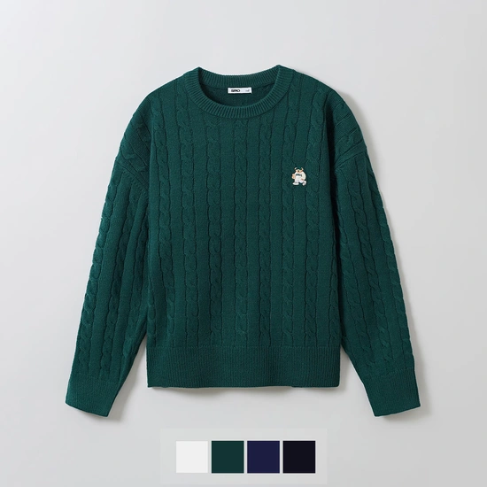 남녀공용 스파오 우디 케이블 스웨터 풀오버 (15,070원/2,500원)