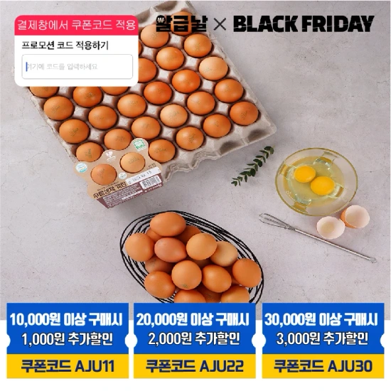HACCP 인증 신선 계란 2판 코인딜 역대급 가격 (판 당 4,342원)