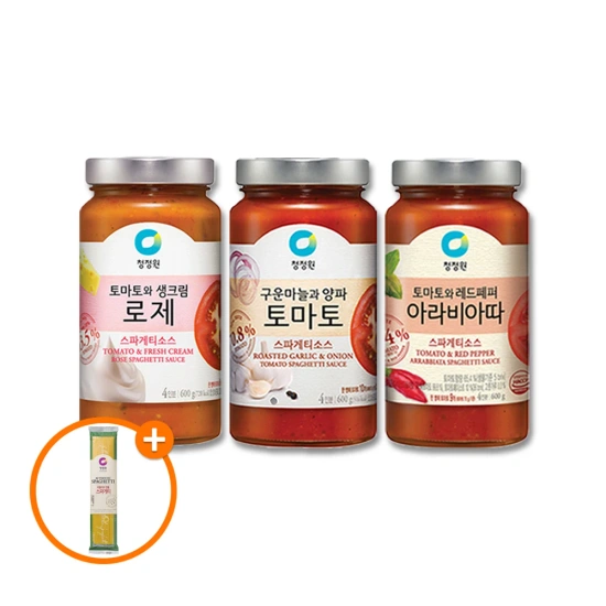 청정원 스파게티소스600g 3개 + 스파게티면 250g (12,974원) (무료)
