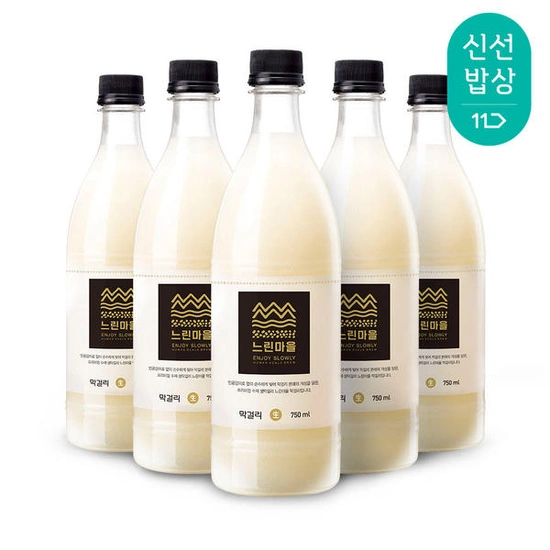 배상면주가 무아스파탐 느린마을막걸리 750ml x 5입 ( 12,980원 / 무료 배송 )