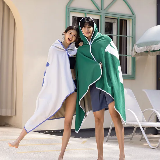 위크나인 비치 판초 타월 커플 빅사이즈 후드 가운 타올 로버 1+1 (38800/무료)