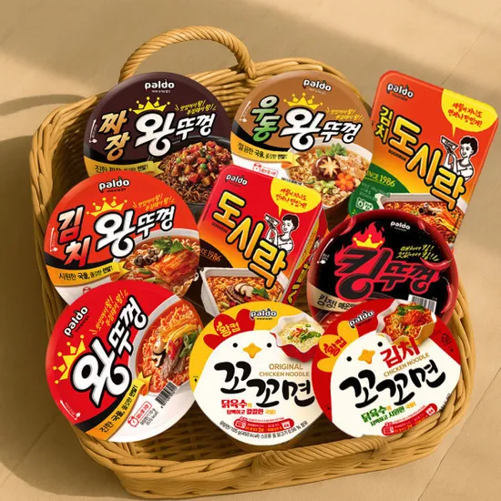 왕뚜껑 꼬꼬면 도시락 오리지날 김치 짬뽕 우동 짜장 킹뚜껑 10종 12개~21개 골라담기 (14,500원) (무료)