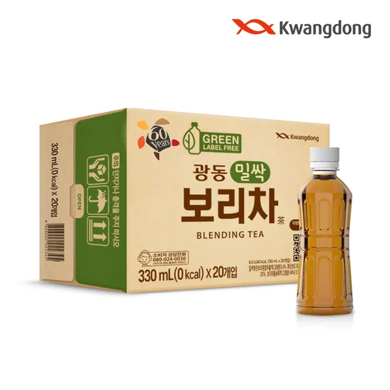 밀싹 보리차 무라벨 330ml 10개 + 10개 (6,010원) (무료)