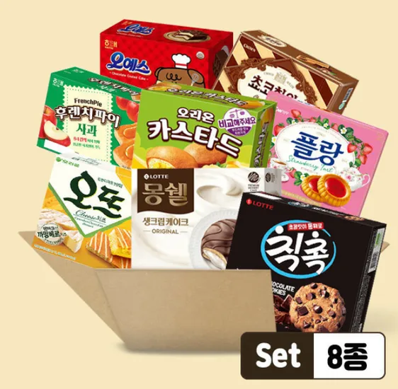 스윗몬 베스트 대용량 8종 실속 과자세트 사무실 학교 간식 (37810원/무료)
