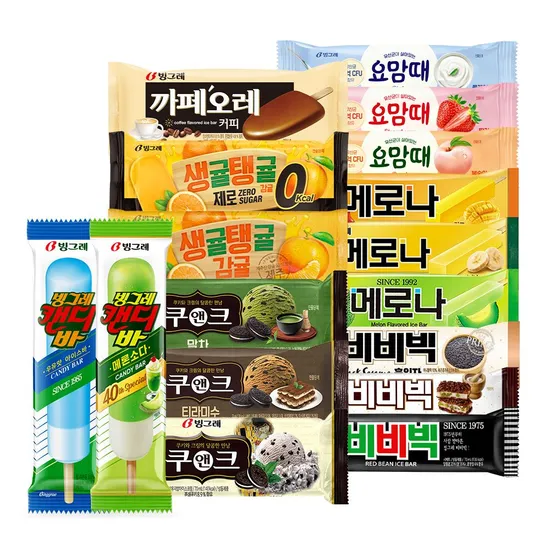 빙그레 바 아이스크림 20+20 골라담기 (17,596원 / 무료)