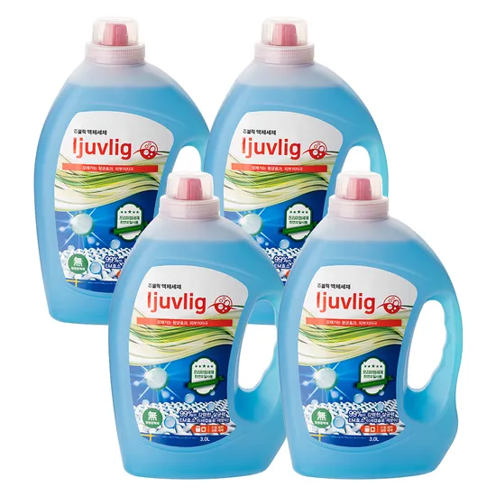 고농축 알칼리세탁세제 3L 4개 빨래 찌든때 수건 쉰내 냄새제거 실내건조 일반드럼용 (20900/무료)