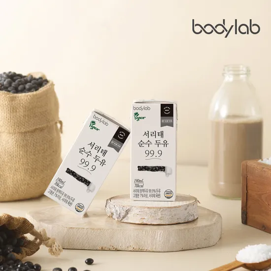 바디랩 서리태콩물 두유 순수두유 99.9 190ml 24팩 1+1박스 (30900원/무료)