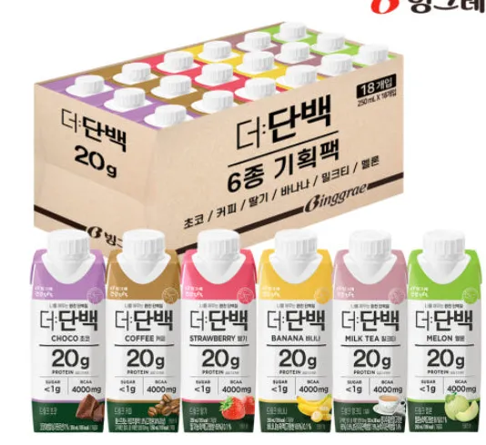 빙그레 더단백 250ml 6종 혼합 18개