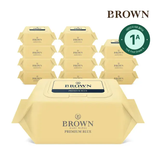브라운 물티슈 프리미엄 블루 20매 휴대용 캡형 12팩