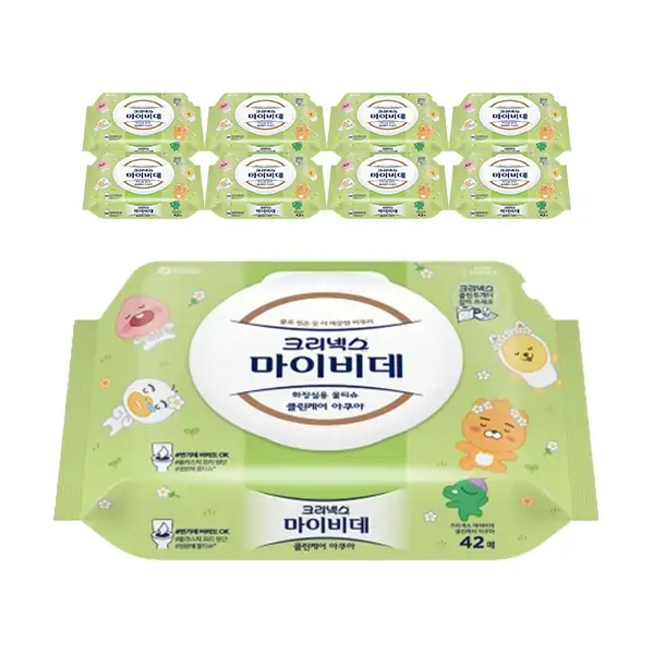 크리넥스 마이비데 클린케어 아쿠아 캡 42매 9개입