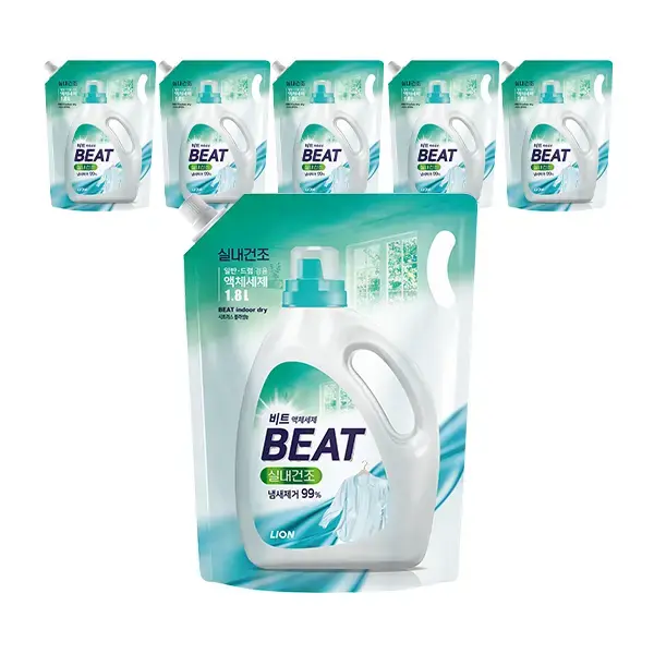 비트 실내건조 액체세제 시트러스 블라썸 드럼겸용 리필 1.8L 6개