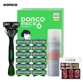 도루코 페이스6 면도기 면도기 날 13입 폼 74ml