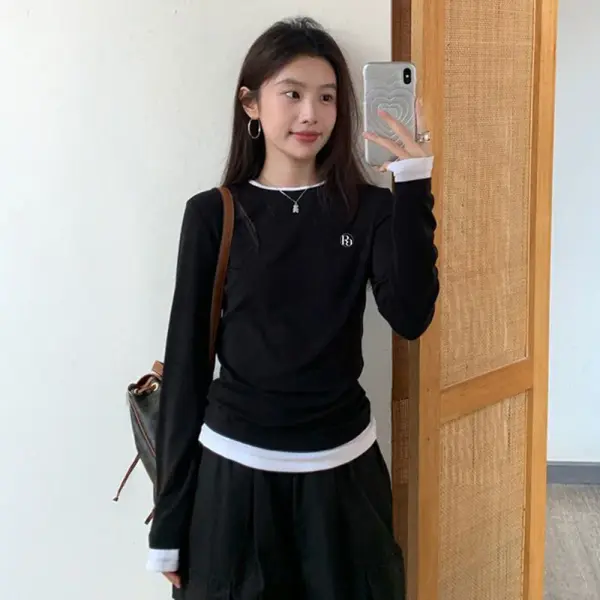 굿디 레이어드배색 티셔츠