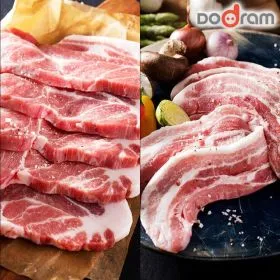 도드람한돈 삼겹 500g 목심 500g 구이용 반반팩 1kg