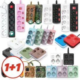 러그박스 납작 멀티탭 개별 절전 스위치 미니 USB 디자인 고용량 멀티콘센트 1+1