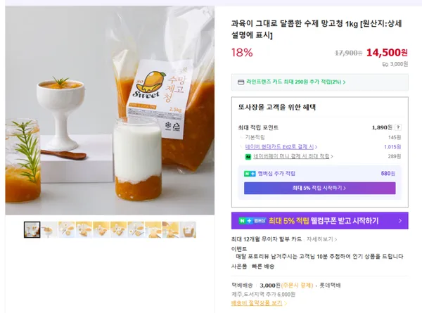 수제 망고청 1kg