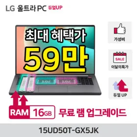 LG 울트라PC 15UD50T-GX5JK 램 16GB SSD 256GB